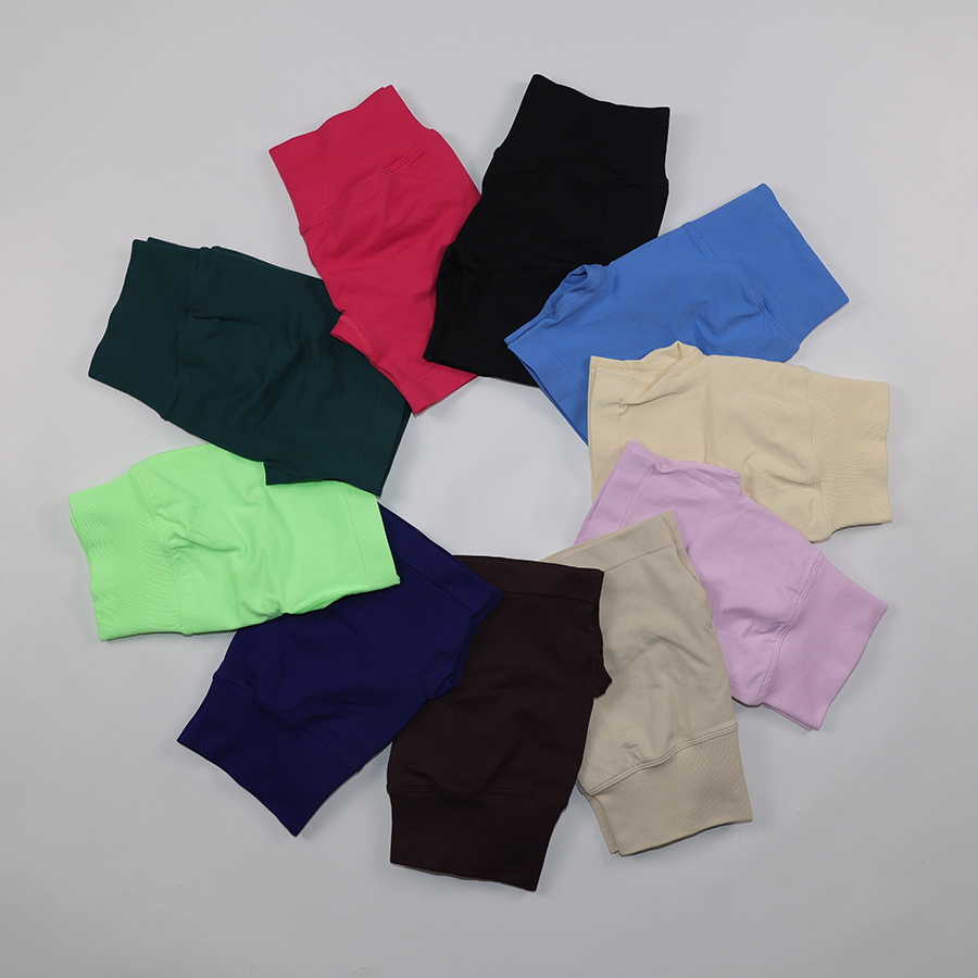 Pilates Yoga Logo - Low Ribbed Waist Yoga Shorts Women
