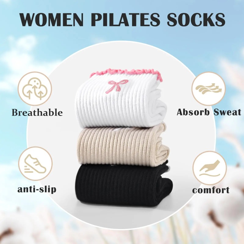Pilates Yoga Origin - Professional Yoga Socks, Cotton Strap Silicone