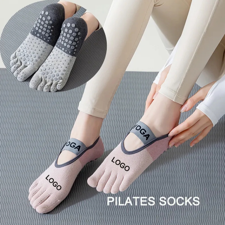Pilates Yoga Logo - Wholesale Boneless Custom Logo Cotton Grip
