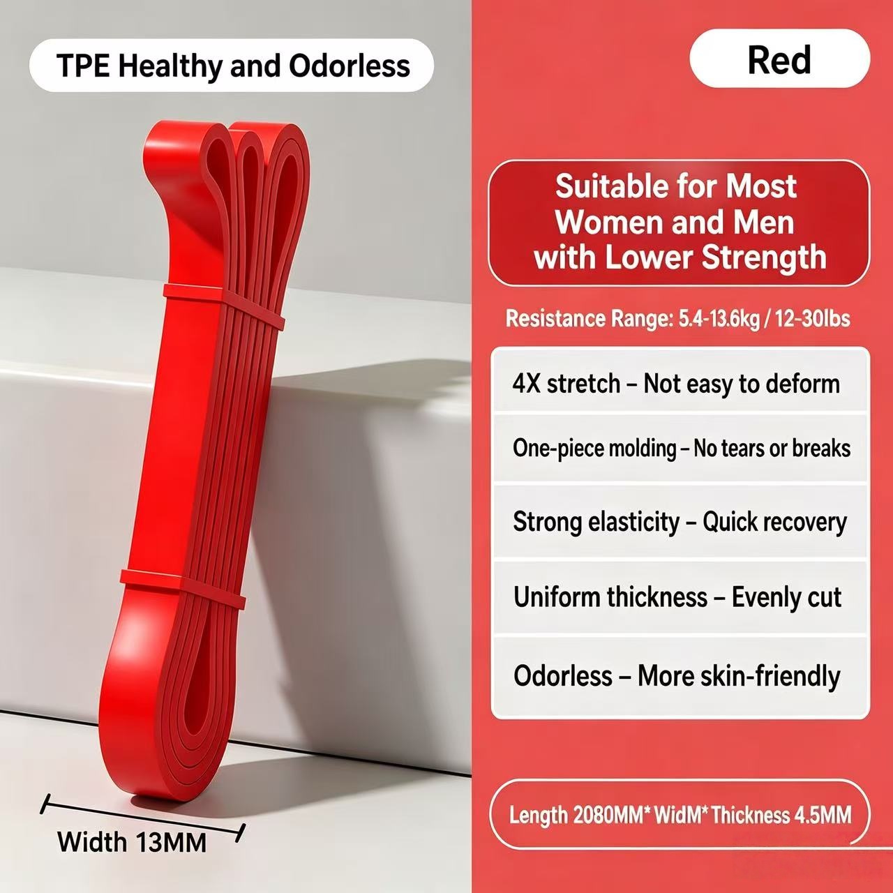 TPE Resistance Bands 6 Levels  - Difference Pilates And Yoga review and price