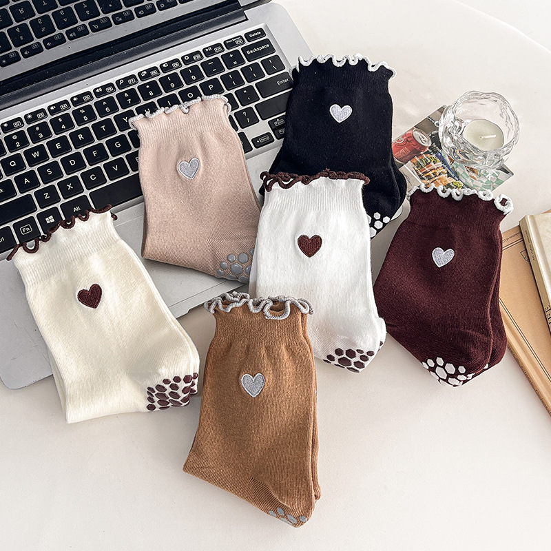 Yoga Socks Women Cotton Heart  - Pilates Yoga Grip Socks review and price