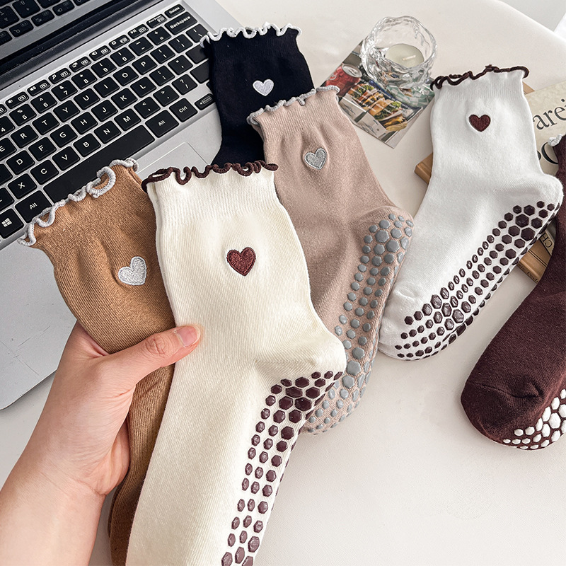 Yoga Socks Women Cotton Heart  - Pilates Yoga Grip Socks review and price