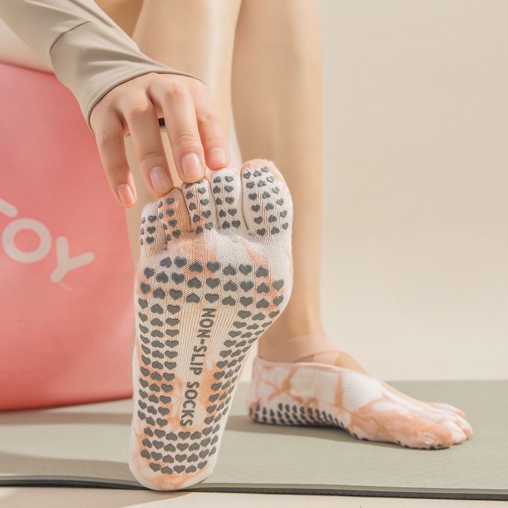 Tie-Dye Women's Five Finger Gr - Pilates Yoga Grip Socks review and price