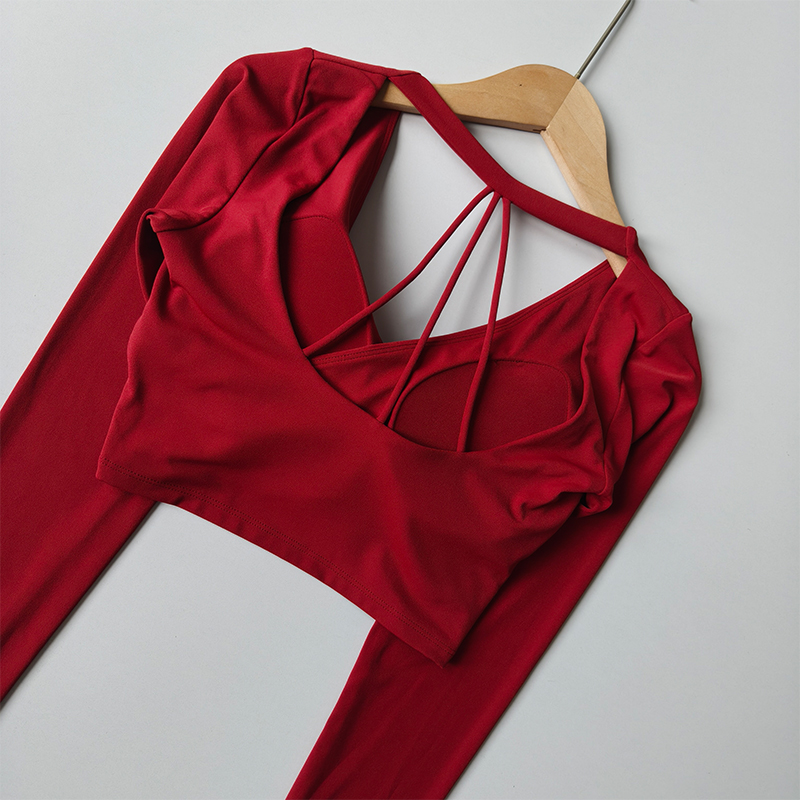 Gym Designed V-neck Long-sleev - Pilates Yoga Top review and price