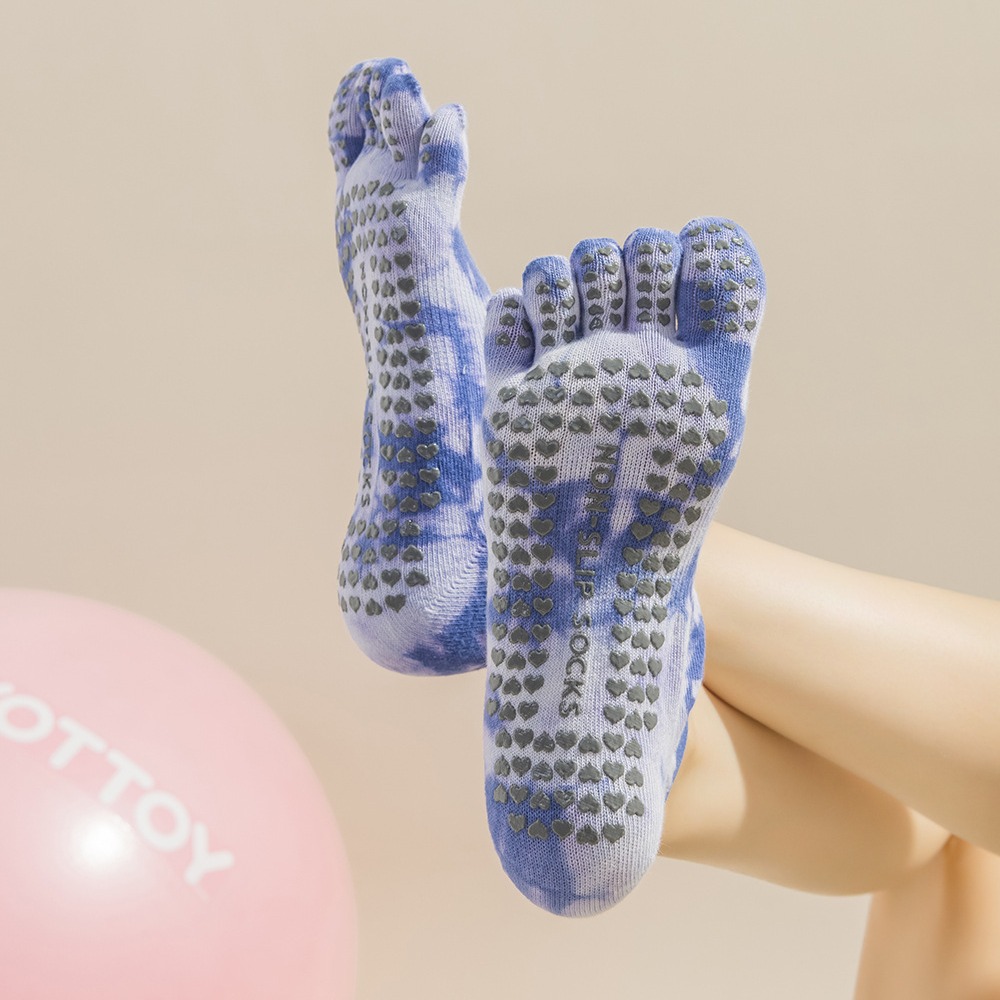 Women's Tie-Dye Five-Finger Gr - Pilates Yoga Grip Socks review and price